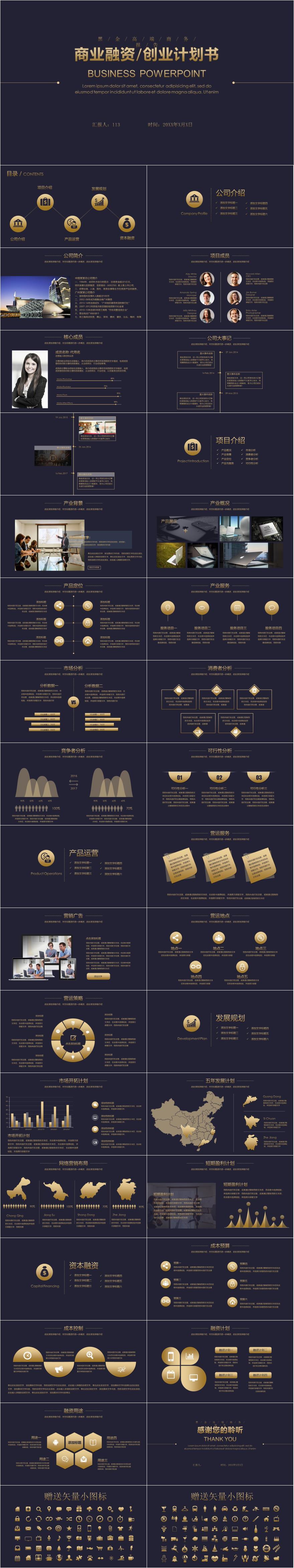 简约贵族风创业计划书PPT模板