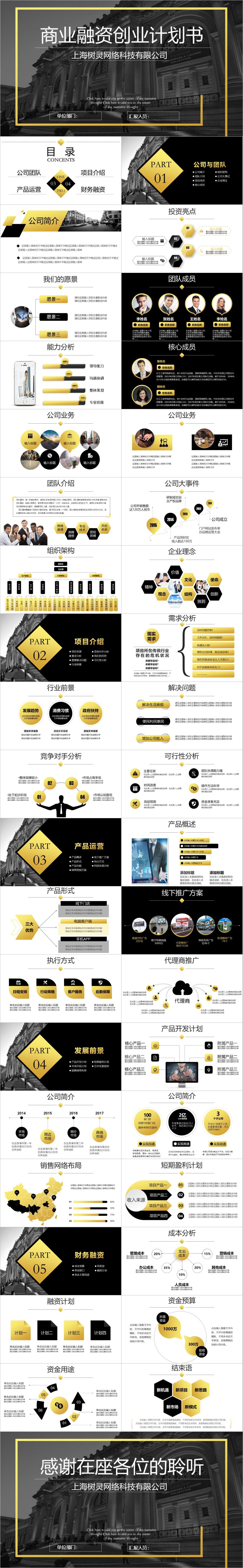 黑色商务商业融资PPT模板