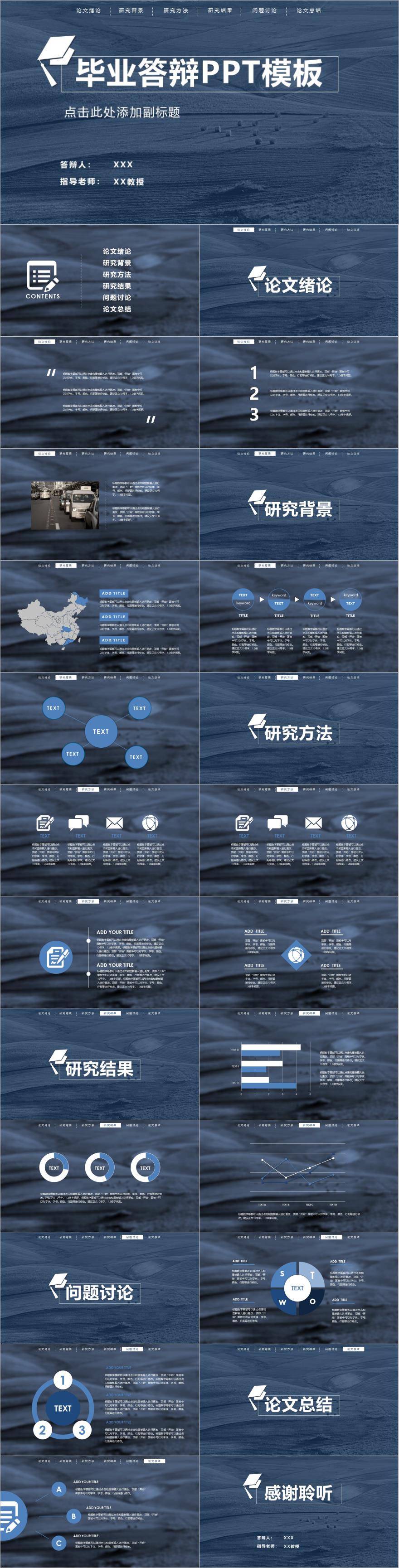 墨绿简约毕业答辩PPT模板